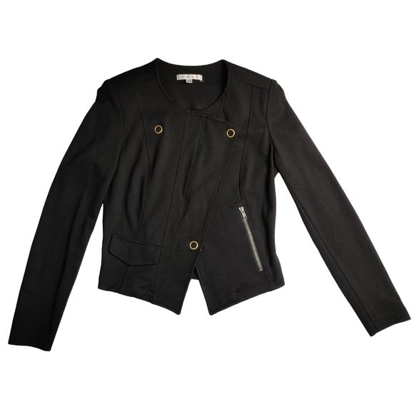 CABI Ponte Knit Moto Jacket Black Style 615 Small - Picture 9 of 14